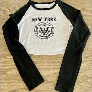 Garage New York long sleeve crop tee